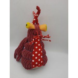 Original Les Deglingos Soft Plush The Lobster Red Yellow Polka Dots